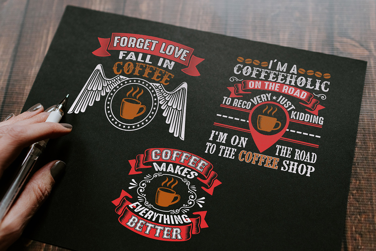 Coffee Quotes SVG Cutting Vol 4, a Decorative Illustration by Tosca Digital (Photo 4 of 5)