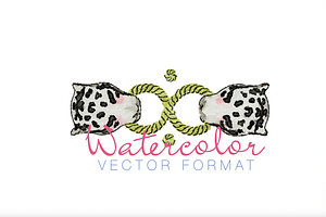 Cheetah Link Watercolor Clip Art