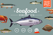 Seafood Vector Pack, an Object Graphic by ConceptCafe (Thumbnail 1 of 4)