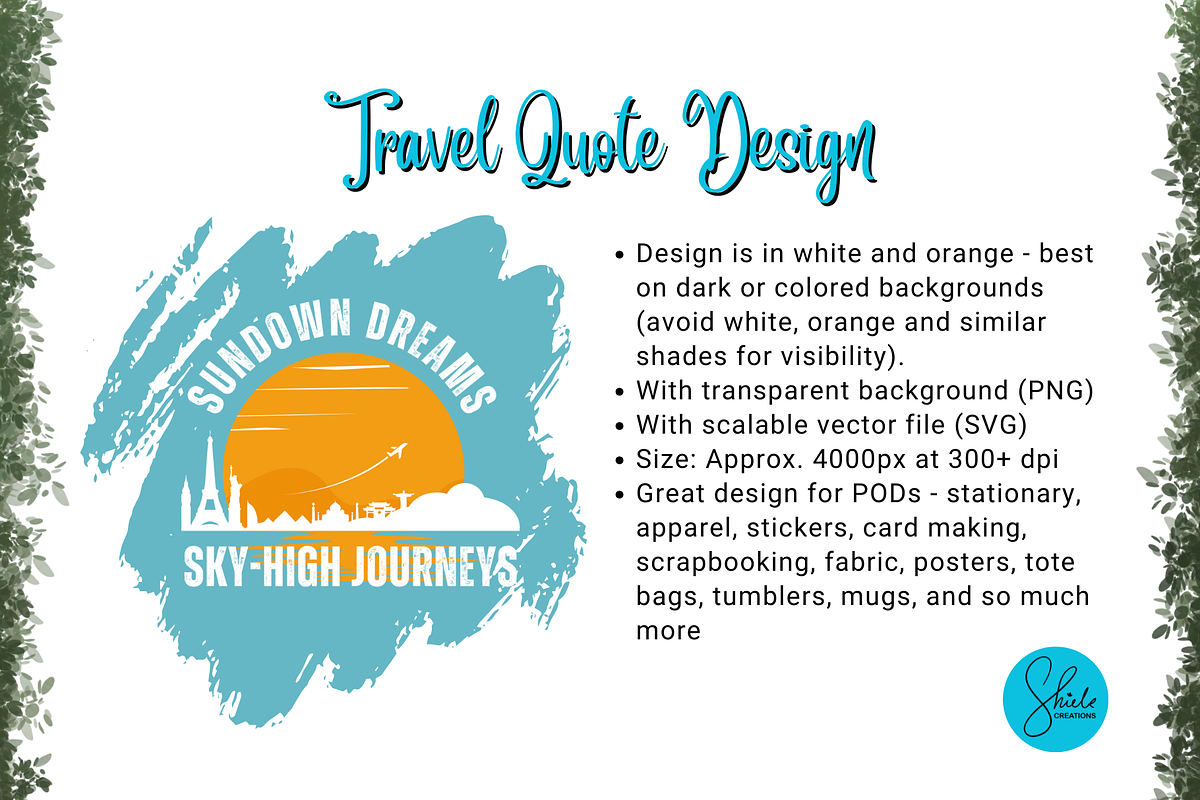 Travel Quotes Tshirt Design, an Object Graphic by shielscreations (Photo 2 of 2)
