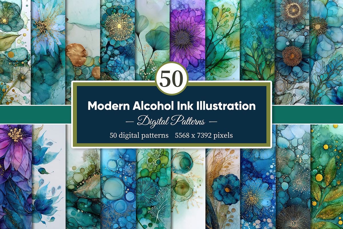 Modern Alcohol Ink Illustration, a Decorative Illustration by Housui Patterns (Photo 1 of 9)
