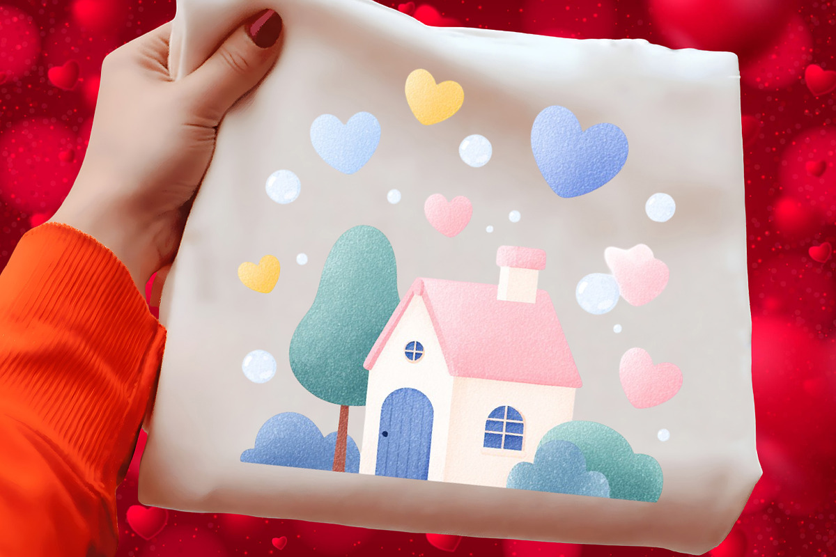 Love in the Little Cottage Clipart, an Illustration by Craft Nest (Photo 6 of 6)