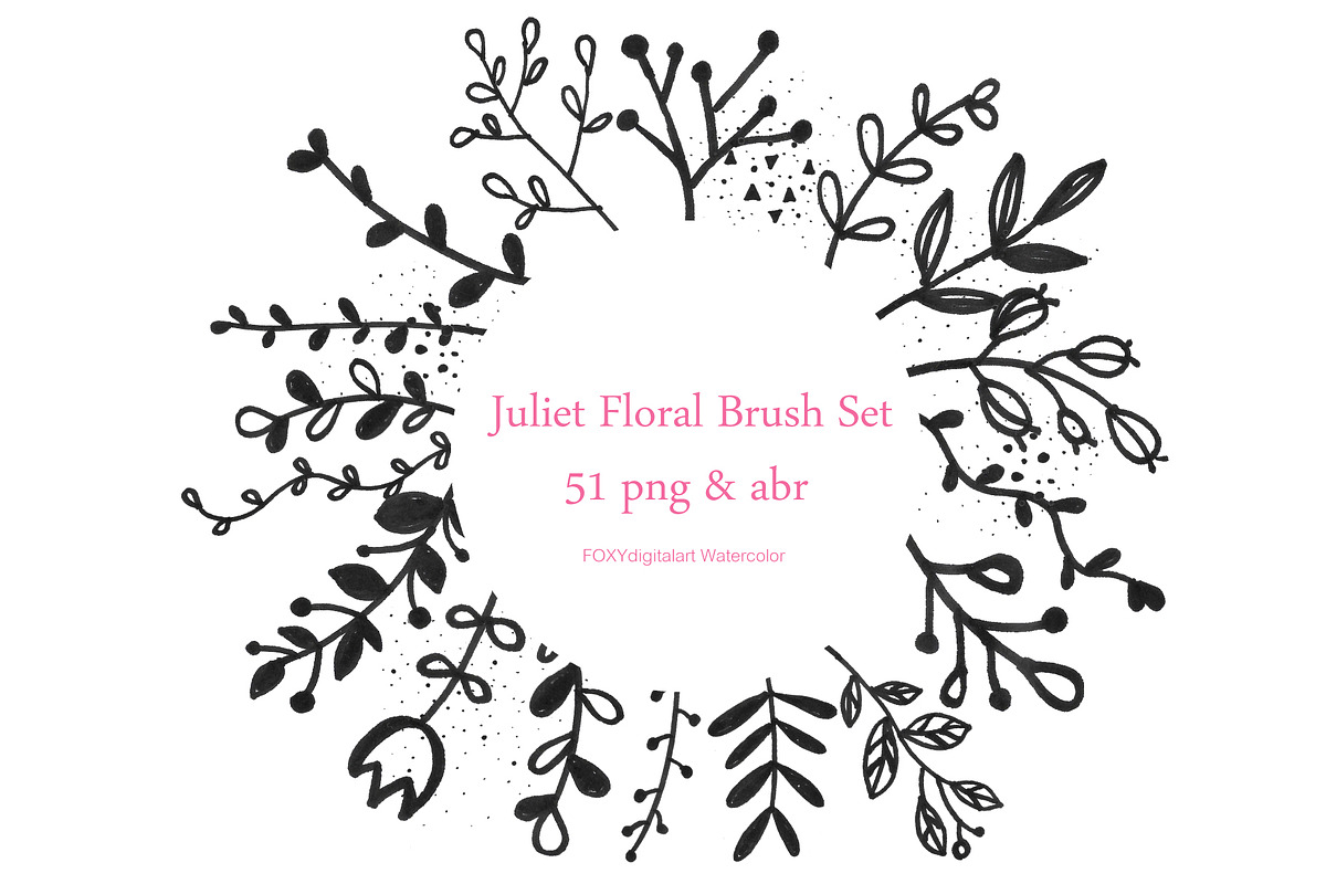 Flower doodles floral digital stamp, an Illustration by FOXYdigitalart (Photo 3 of 4)