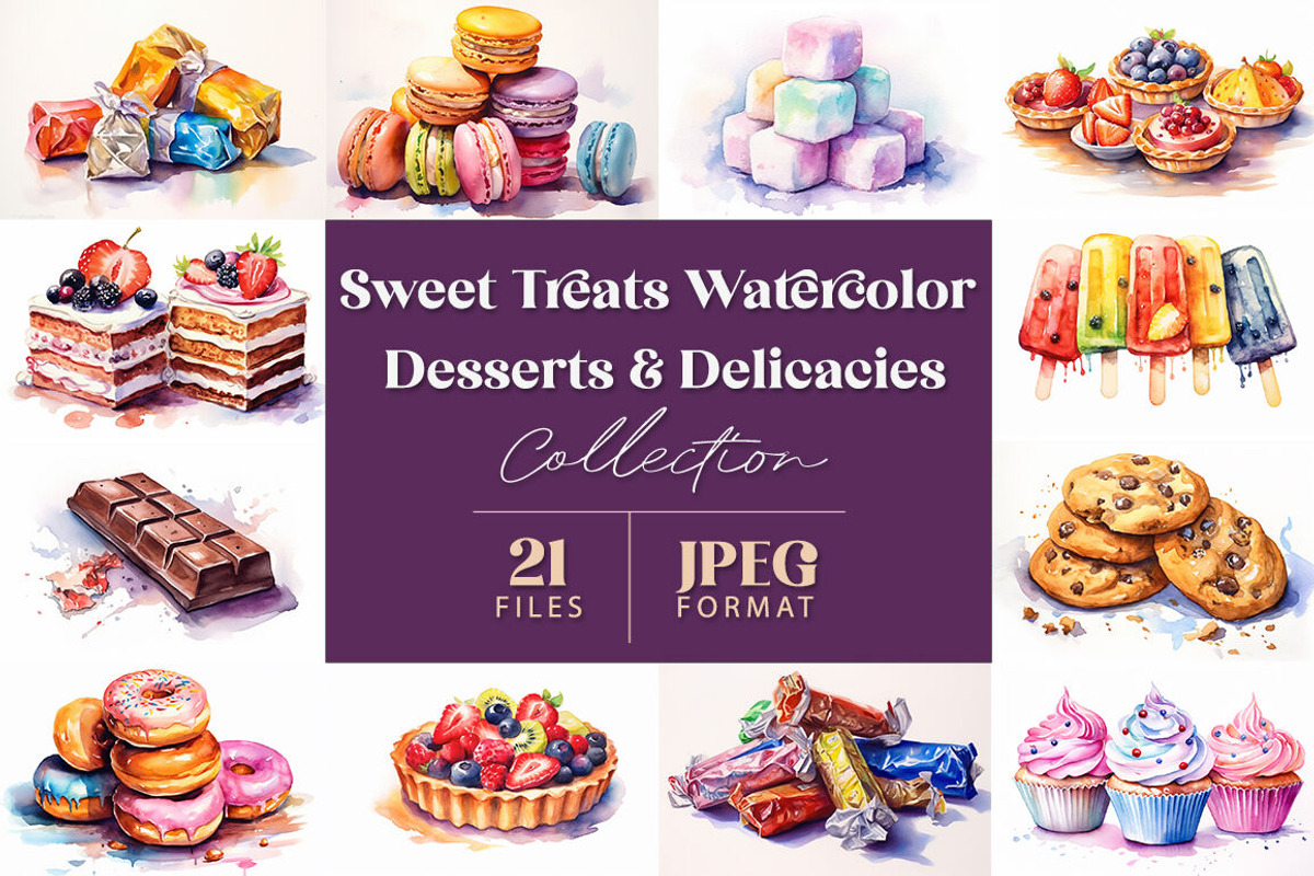 Sweet Treats Watercolor Collection, a Food Illustration by artsy-fartsy (Photo 1 of 7)