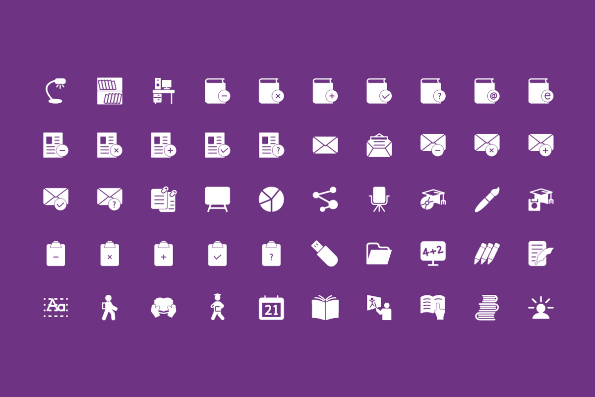 200 Education Vector Icons, a Solid Icon by Creative Stall (Photo 4 of 4)