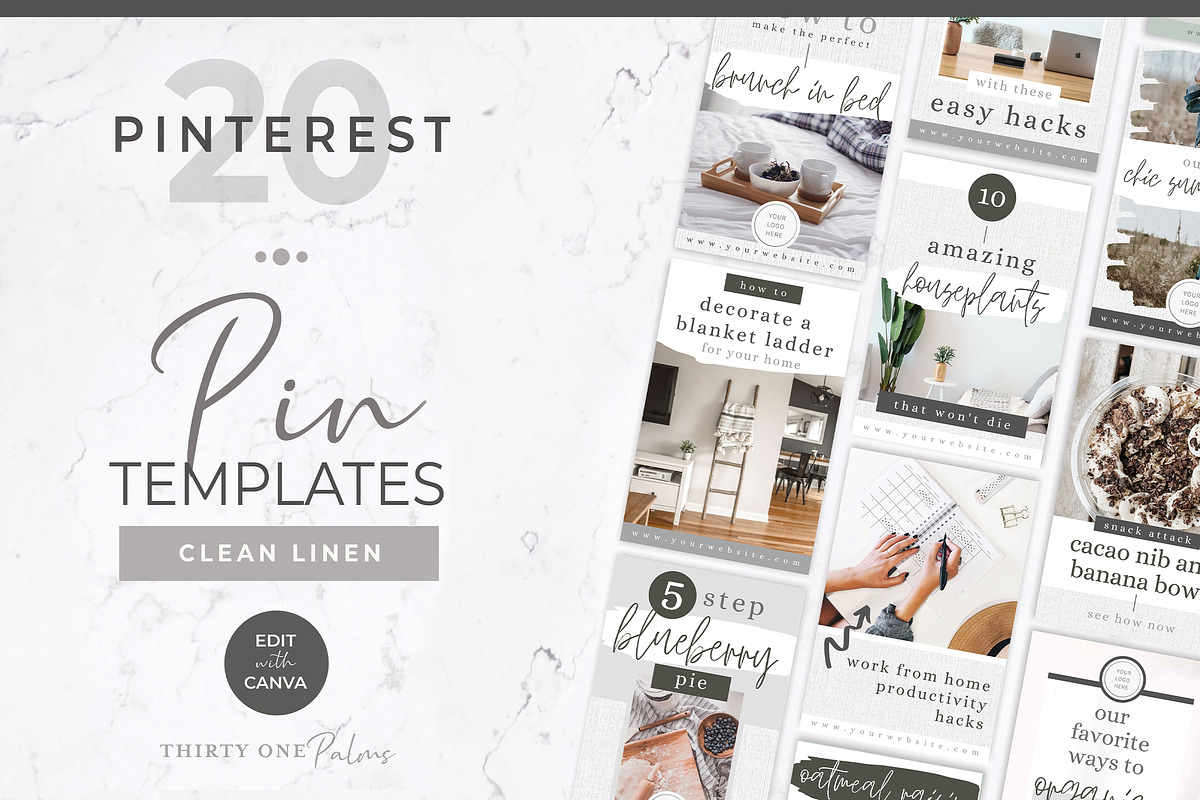 Pinterest Templates for Canva, a Social Media Template by Thirty One Palms Studio (Photo 1 of 8)