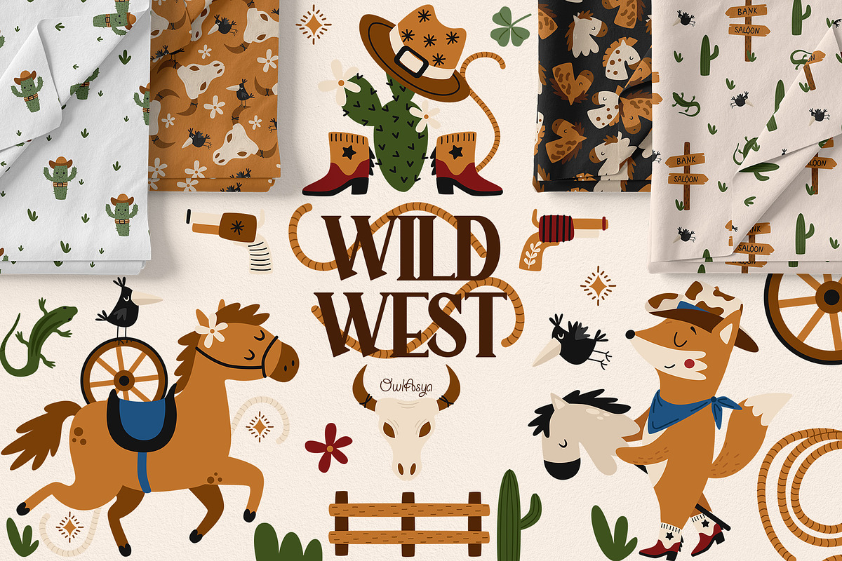 WILD WEST collection, a Graphic by owlasya (Photo 1 of 10)