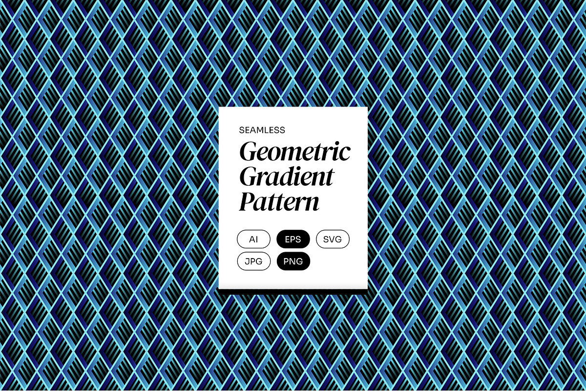 Blue Gradient Geometric Pattern, a Pattern Graphic by Neermana (Photo 1 of 5)