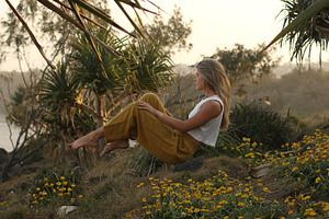Levitation above flowers