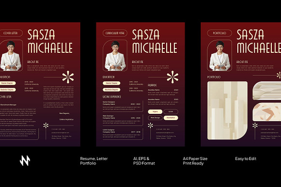Retro Red Resume Template preview 7