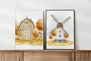 Autumn rustic watercolor - Fall set, an Illustration by Alisles (Thumbnail 7 of 12)