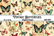 Vintage Butterflies Seamless Pattern, a Pattern Graphic by Gloria Designed It (Thumbnail 1 of 5)