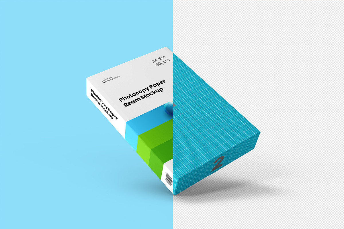Photocopy Paper Ream Mockup, a Packaging Mockup by Illusiongraphic (Photo 12 of 20)