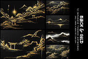 Black and Golden Japanese Artworks, a Decorative Illustration by Digital Art Creations (Thumbnail 2 of 7)