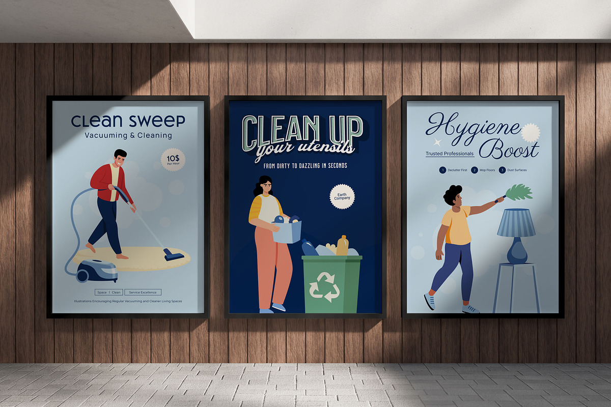 Cleaning Illustration Art Set, a Work Illustration by Creative Stall (Photo 4 of 9)