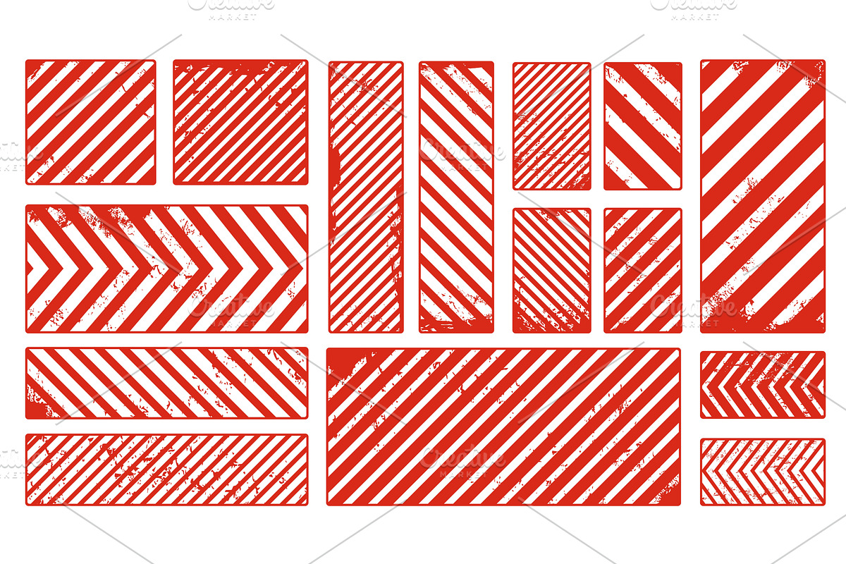 Caution warning grunge red stripes, an Object Illustration by Vector Tradition