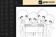 50 Procreate Chibi Base Group Stamps, a Brush Add-On by DrawingStoryShop (Thumbnail 3 of 7)