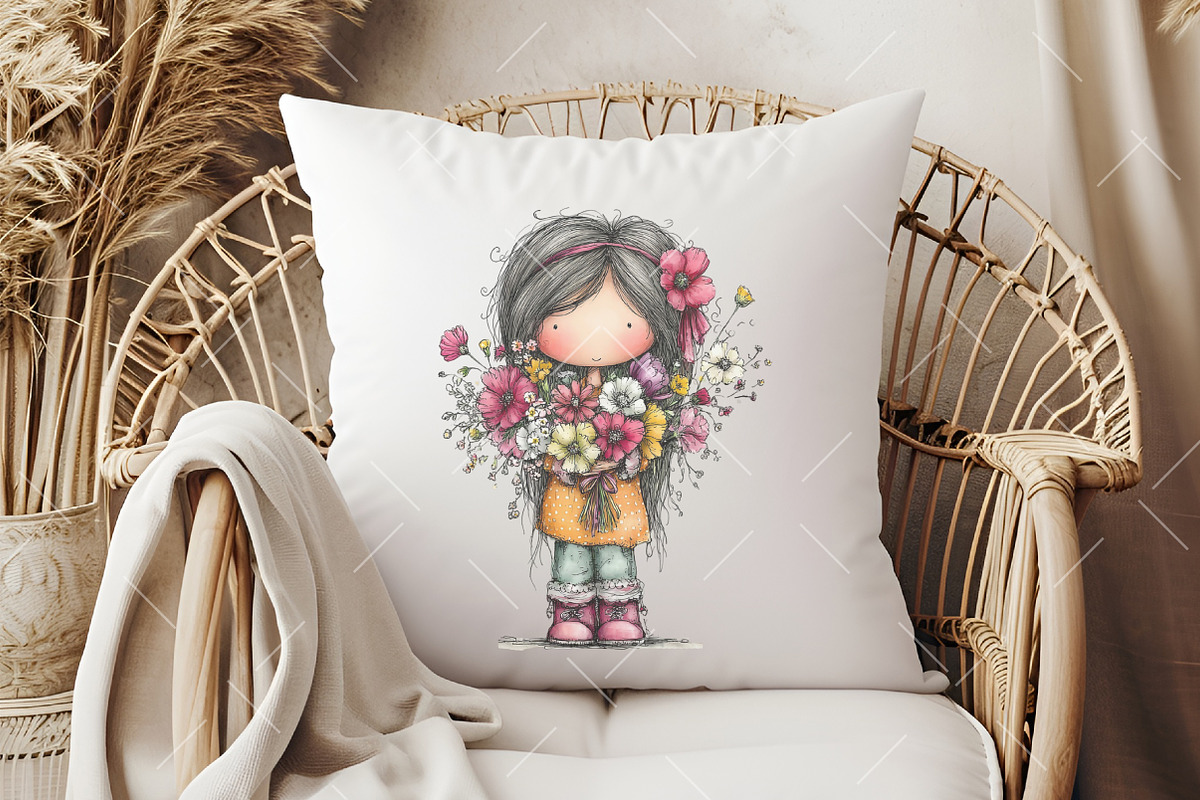 Whimsical Spring Girl Clipart, an Illustration by OK Design (Photo 5 of 6)