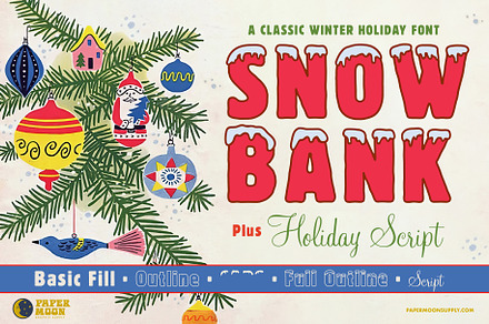 Snowbank Winter Font Duo, a Script Font by Paper Moon Graphic Supply