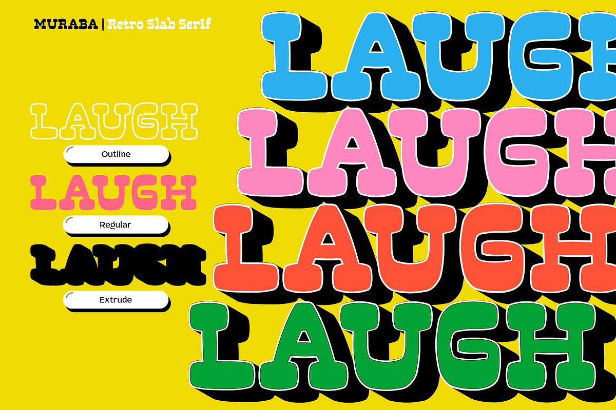 Muraba - Retro Slab Serif Font, a Slab Serif Font by Namela Studio (Photo 6 of 9)