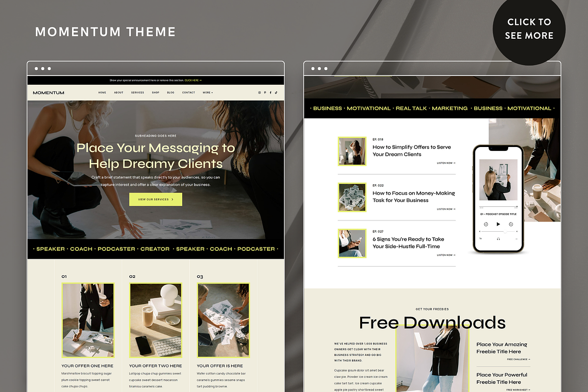 Momentum Elementor WordPress Theme, a WordPress Template by Bluchic (Photo 2 of 6)