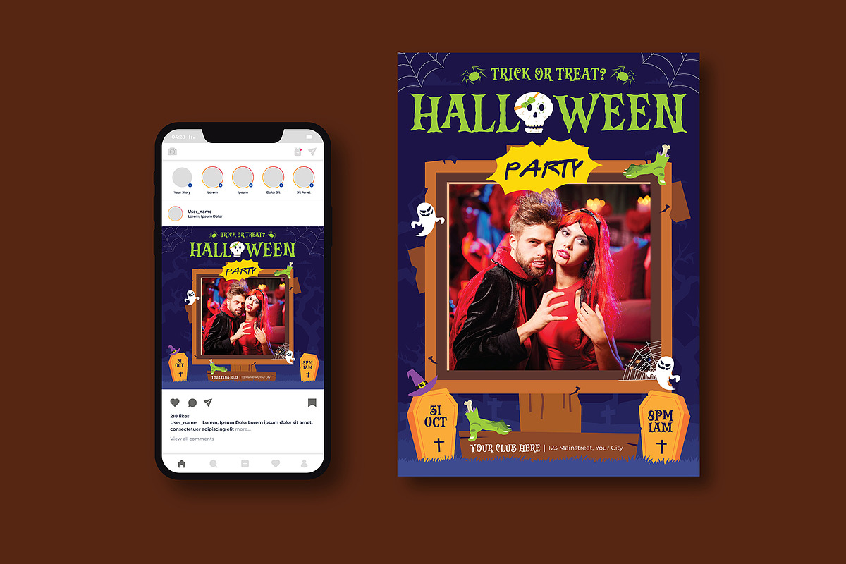 Halloween Party Flyer, a Flyer Template by iDoodle Studio