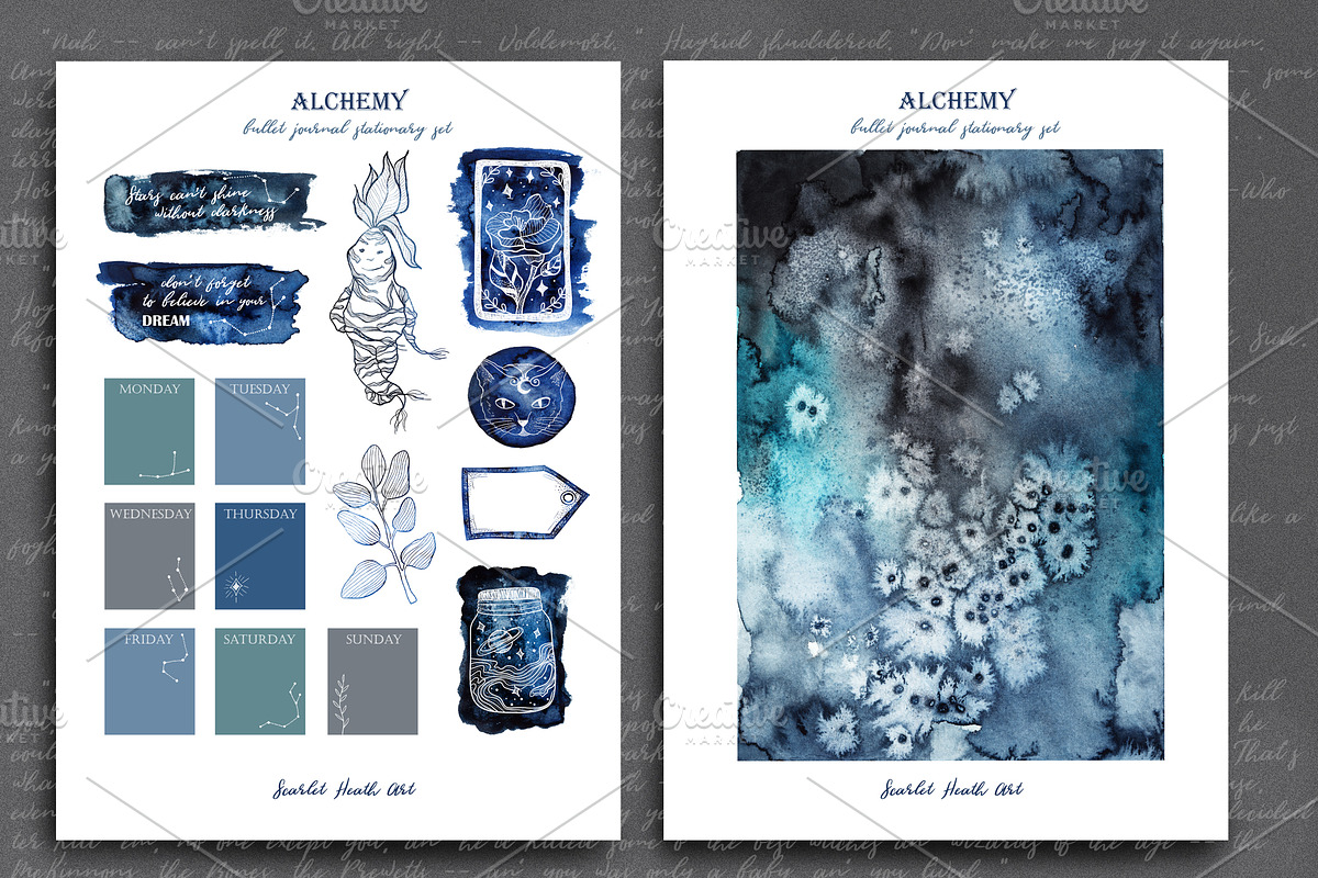 Alchemy. Magic bullet journal set, an Illustration by Scarlet Heath Art (Photo 12 of 13)