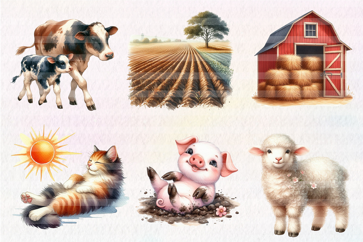 Farm Yard Animals, Clipart, an Illustration by CreationArt (Photo 5 of 6)