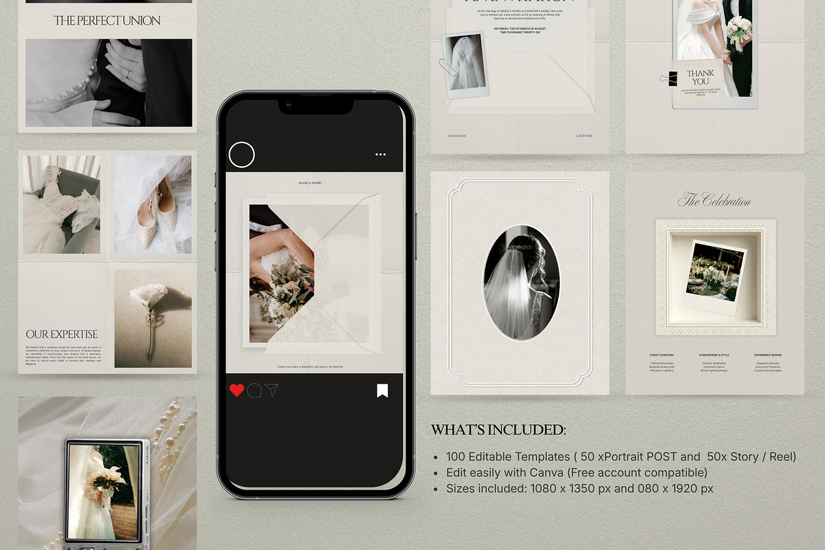 Modern Romance Wedding Canva Pack, a Social Media Template by Pani Temp. (Photo 12 of 13)