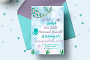 Mermaid Invitation, an Invitation Template by mpcprintables (Thumbnail 1 of 3)