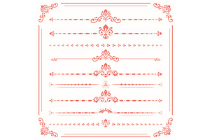 Vintage Big Set of Horizonyal Vector, a Pattern Graphic by FineArtStudio