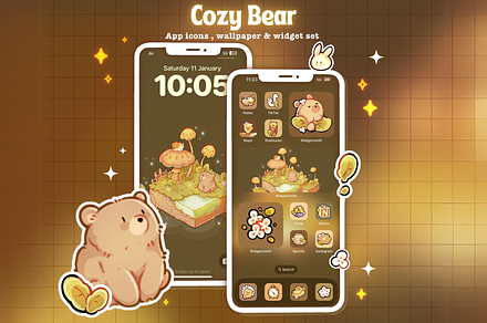 Cozy Bear App Icon Set
