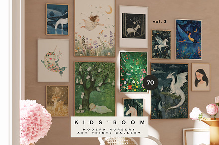 KIDS' ROOM Nursery Prints Gallery, a Background Graphic by Lana Elanor