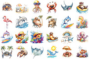 Summer Beach Animals Clipart Summer, an Illustration by Sublimation Artist (Thumbnail 2 of 6)