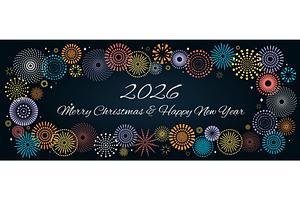 2026 New Year colorful fireworks, a Background Graphic by sceptical cactus