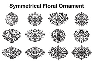 Elegant Symmetrical Floral Motifs