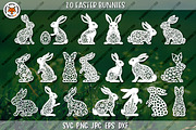Easter Bunny Collection,Floral Bunny, an Animal Illustration by Digital_Craftyfox (Thumbnail 2 of 20)