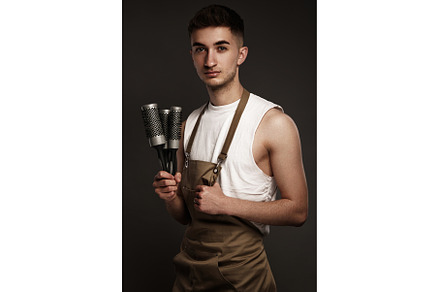 Handsome man hairdresser in a, a Beauty & Fashion Photo by KOBRIN|PHOTO
