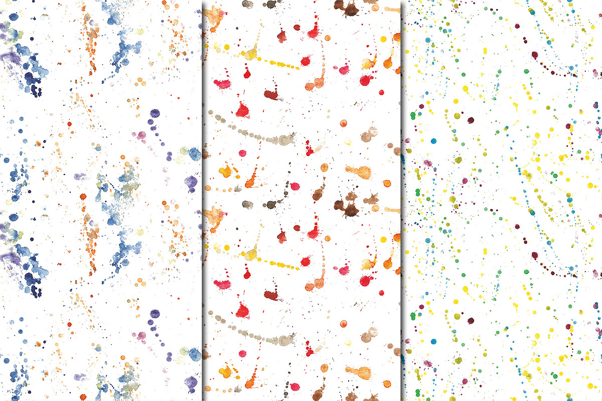 Watercolor Splashes patterns, a Pattern Graphic by DollyPotterson (Photo 4 of 7)