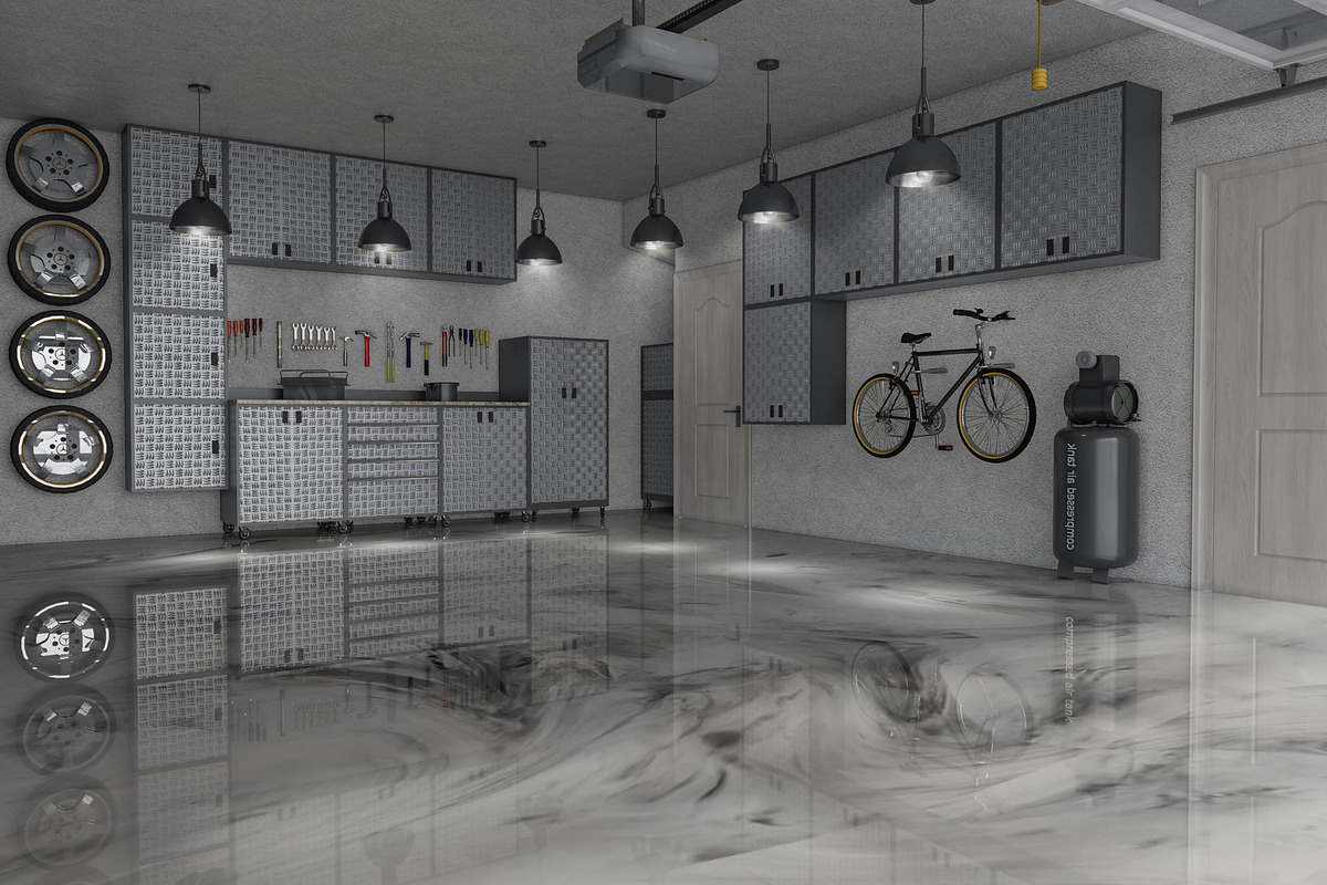 Modern Car Garage Workshop 3D Model, an Architecture 3D Model by Arthitecture Home (Photo 1 of 2)