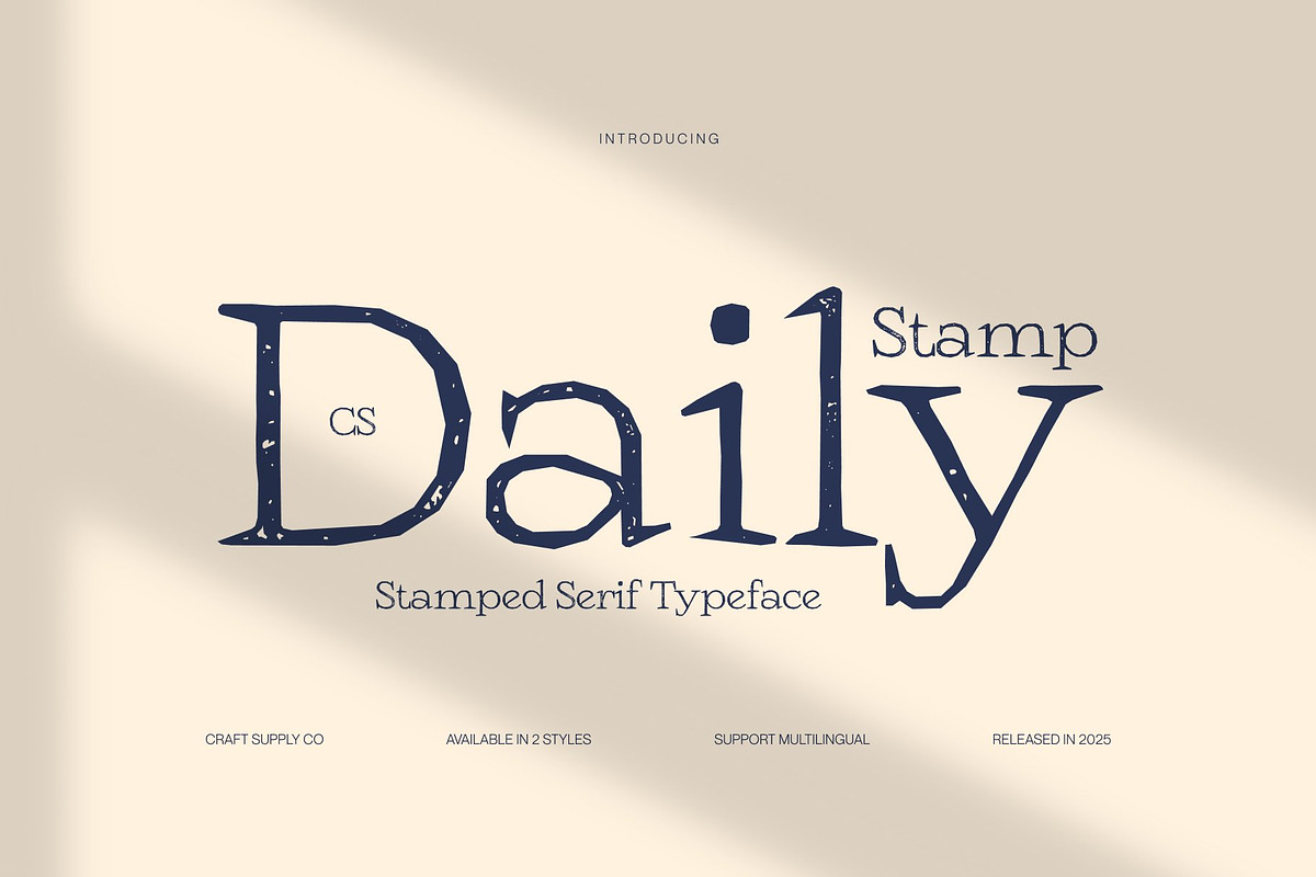 CS Daily Stamp, a Serif Font by Craft Supply Co. (Photo 1 of 8)