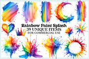 Watercolor Rainbow Paint Splash PNG, an Illustration by Craft Nest (Thumbnail 1 of 9)