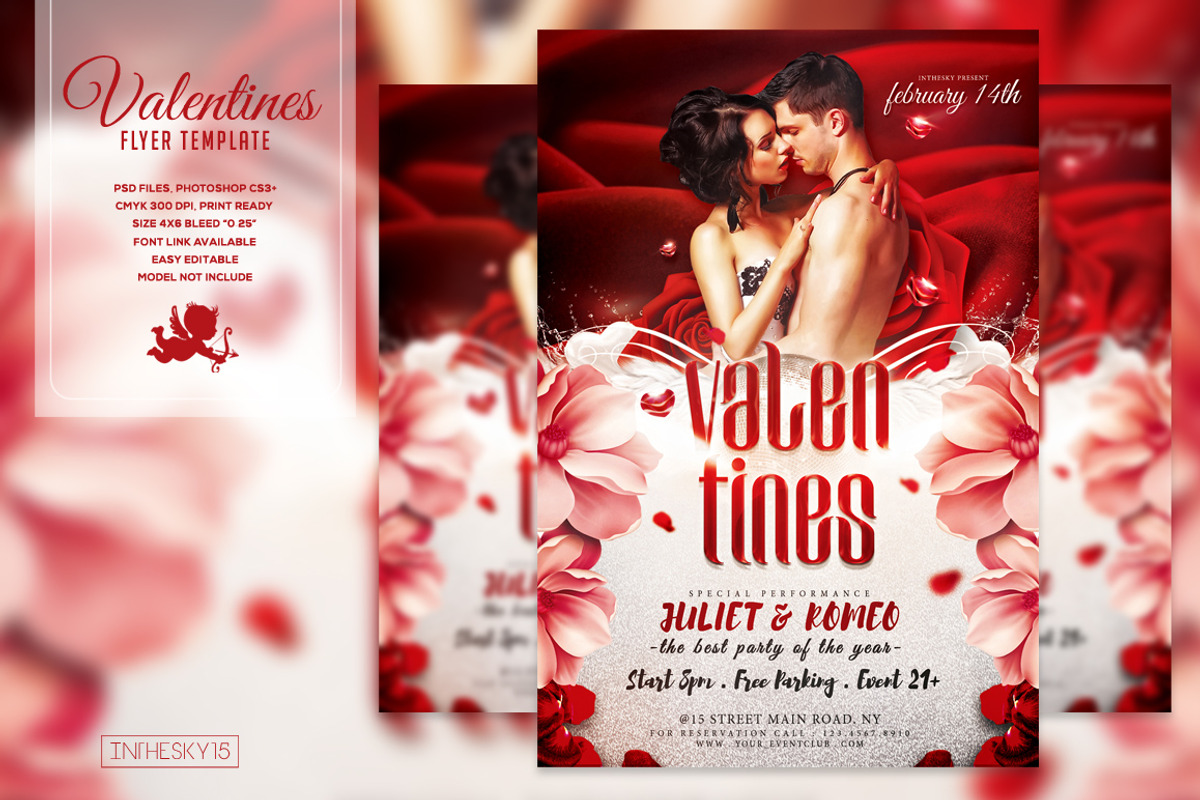 Valentines Flyer Template, a Flyer Template by InTheSky15