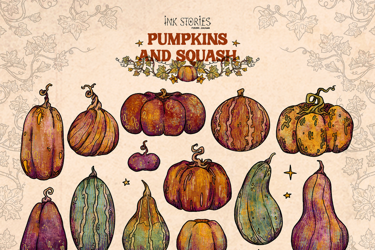 Pumpkins and Squash, a Seasonal Illustration by Ink Stories (Photo 2 of 20)