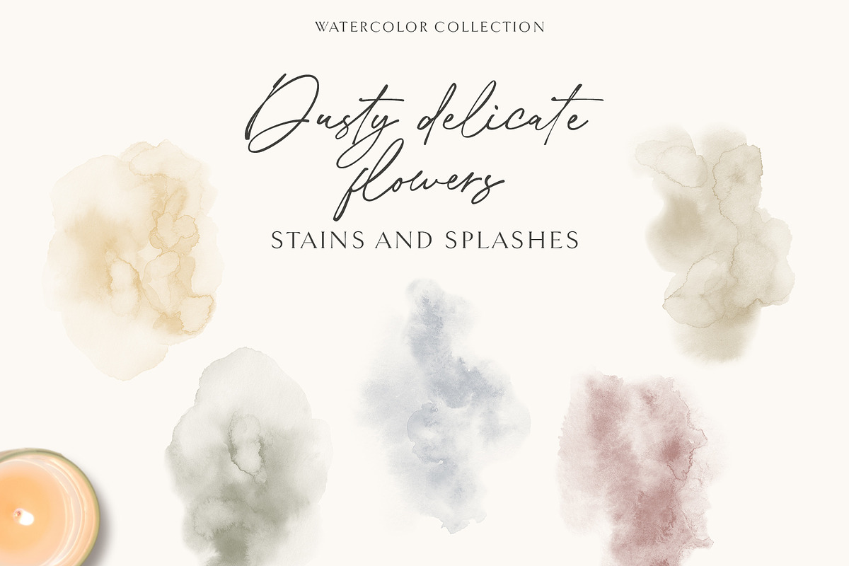 Dusty delicate floral clipart, a Decorative Illustration by long summer (Photo 12 of 12)