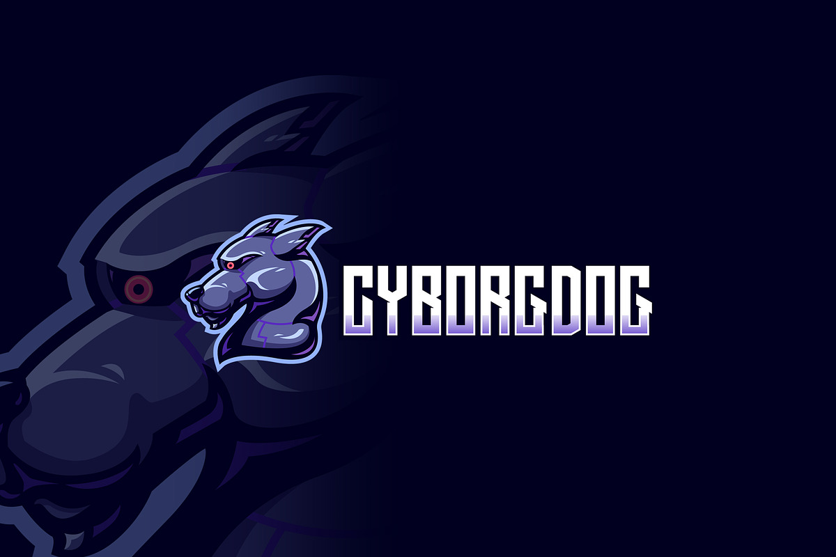 Cyborg Dog E-Sport Logo Template, a Branding & Logo Template by dien96 (Photo 2 of 2)