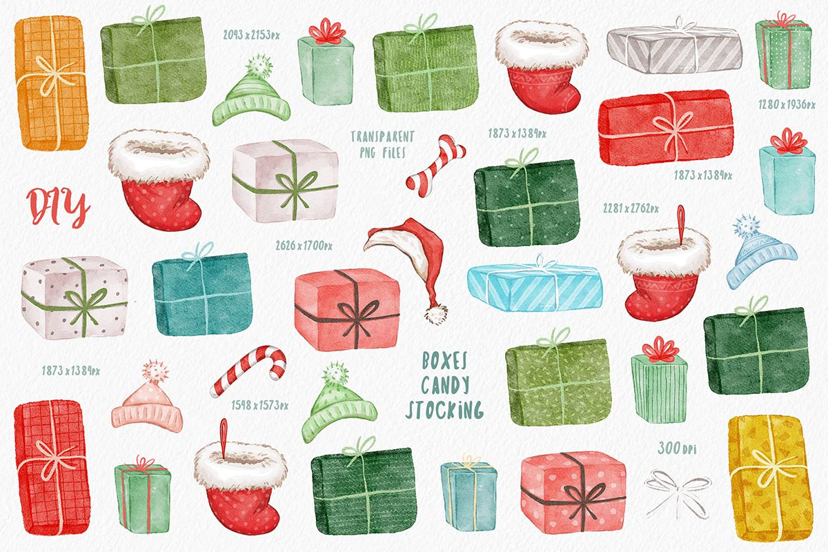 Woof Christmas Watercolors, an Animal Illustration by Eva Katerina (Photo 17 of 18)