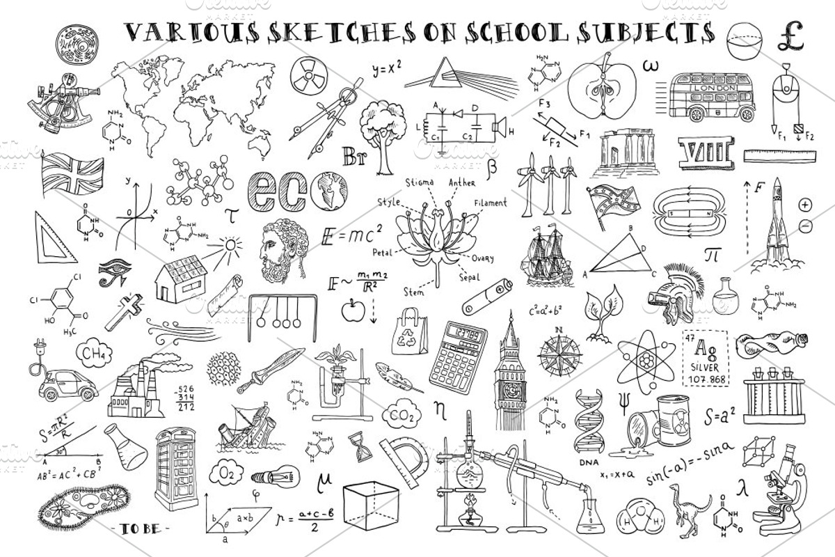 Various sketches on school subjects, an Education Illustration by WINS Doodle shop (Photo 2 of 3)