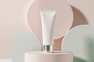 Cosmetic cream tube mockup, a Photo by rarrarorro