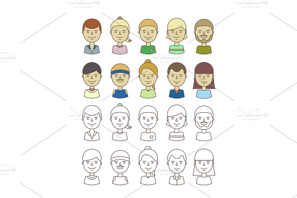 Vector Line Avatars.